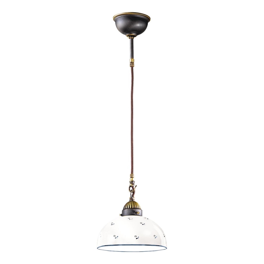 Kolarz 731.30.24 - Ljuskrona med textilsladd NONNA 1xE27/75W/230V diameter 30 cm blå