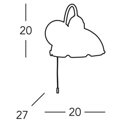 Kolarz 731.61.17 - Vägglampa NONNA 1xE27/75W/230V blå