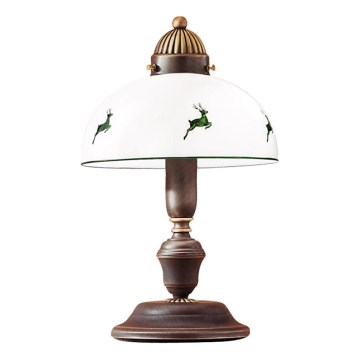 Kolarz 731.73.100 - Bordslampa NONNA 1xE27/75W/230V brun/hjort grön