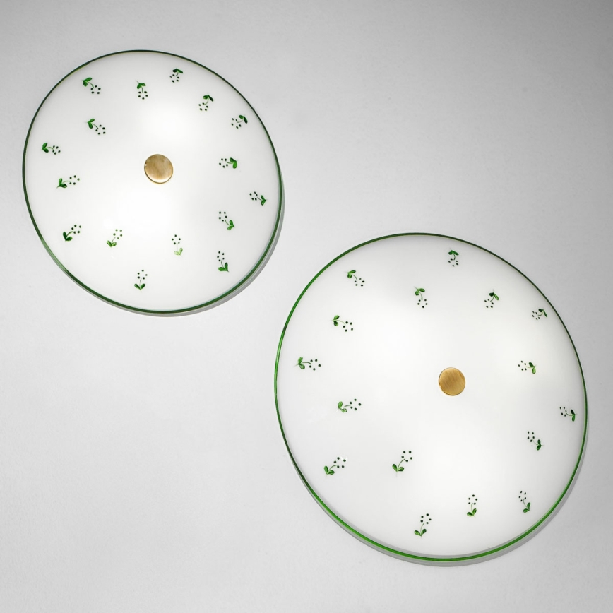 Kolarz 731.U12.4.21 - Taklampa NONNA 2xE14/60W/230V diameter 30 cm grön
