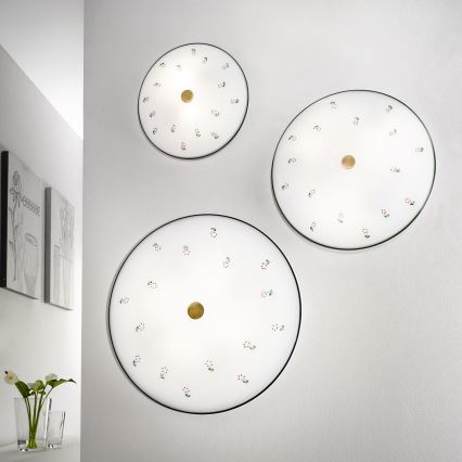 Kolarz 731.U12.4.70- Taklampa NONNA 2xE14/60W/230V diameter 32 cm grön/mässing