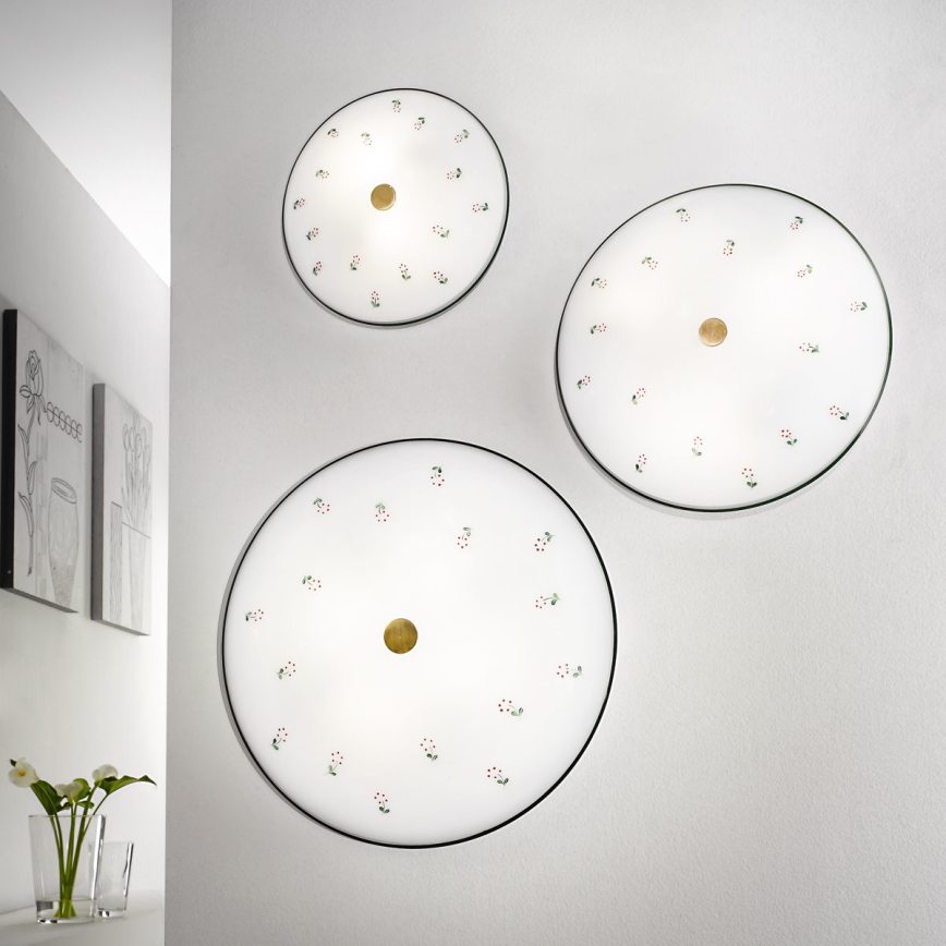 Kolarz 731.U12.4.70- Taklampa NONNA 2xE14/60W/230V diameter 32 cm grön/mässing