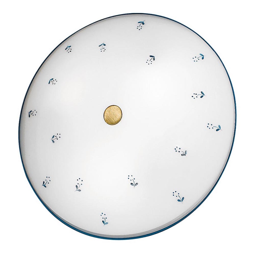Kolarz 731.U13.4.17- Taklampa NONNA 3xE27/60W/230V diameter 42 cm blå/mässing