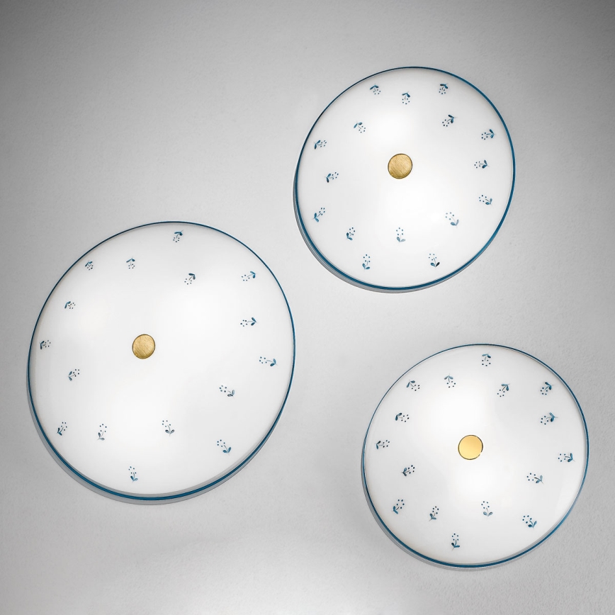 Kolarz 731.U14.4.17- Taklampa NONNA 4xE27/60W/230V diameter 54 cm blå/mässing
