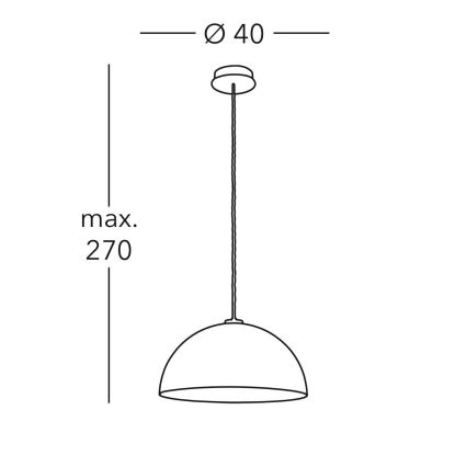 Kolarz A1339.31.Wm.VinAg/40 - Ljuskrona med textilsladd CULT 1xE27/100W/230V diameter 40 cm silver