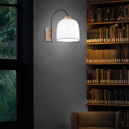 Kolarz A1352.61.Gr - Vägglampa NONNA 1xE27/60W/230V ek/vit/grå