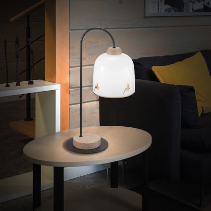 Kolarz A1352.71.Au.100 - Bordslampa NONNA 1xE27/60W/230V hjort ek/vit/guld