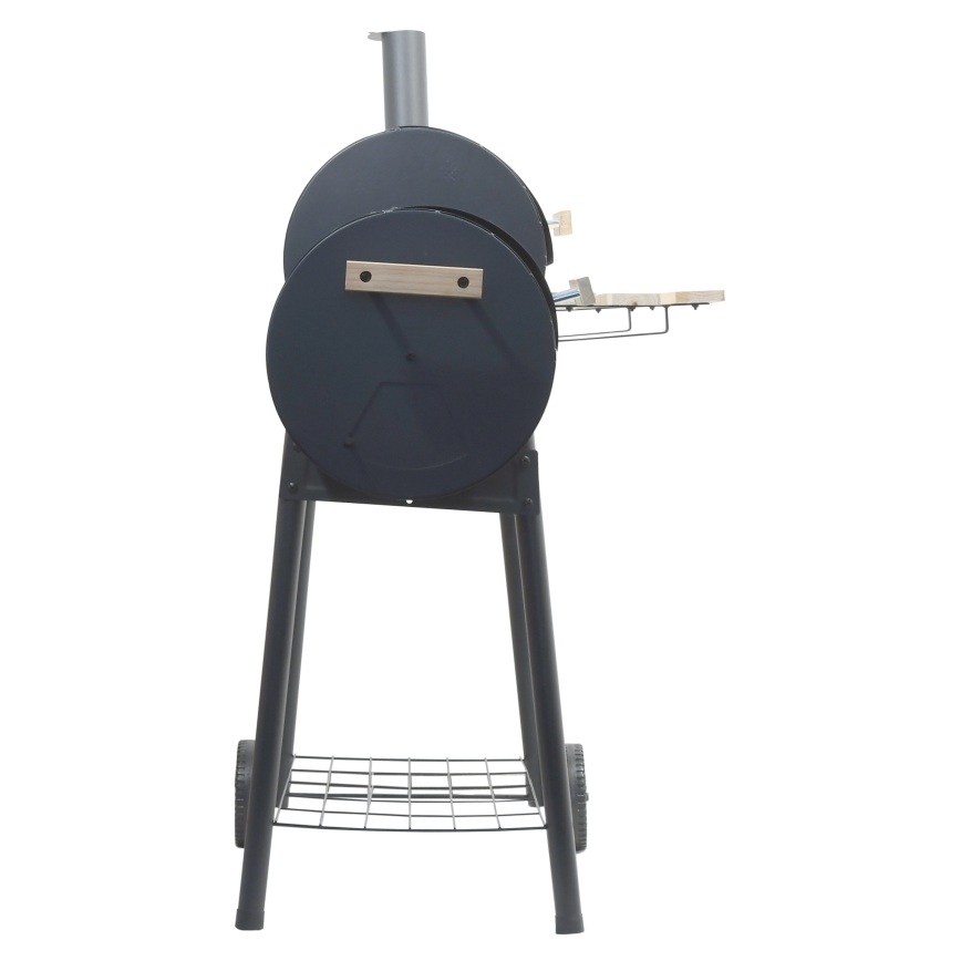 Kolgrill med rökhus svart/trä