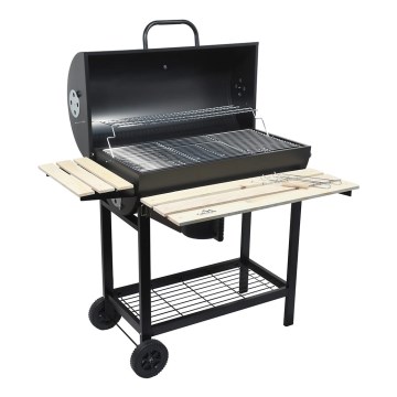 Kolgrill svart/trä