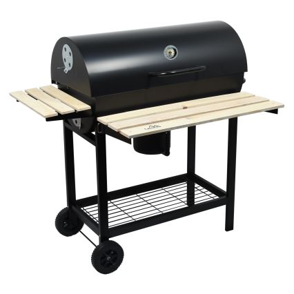 Kolgrill svart/trä