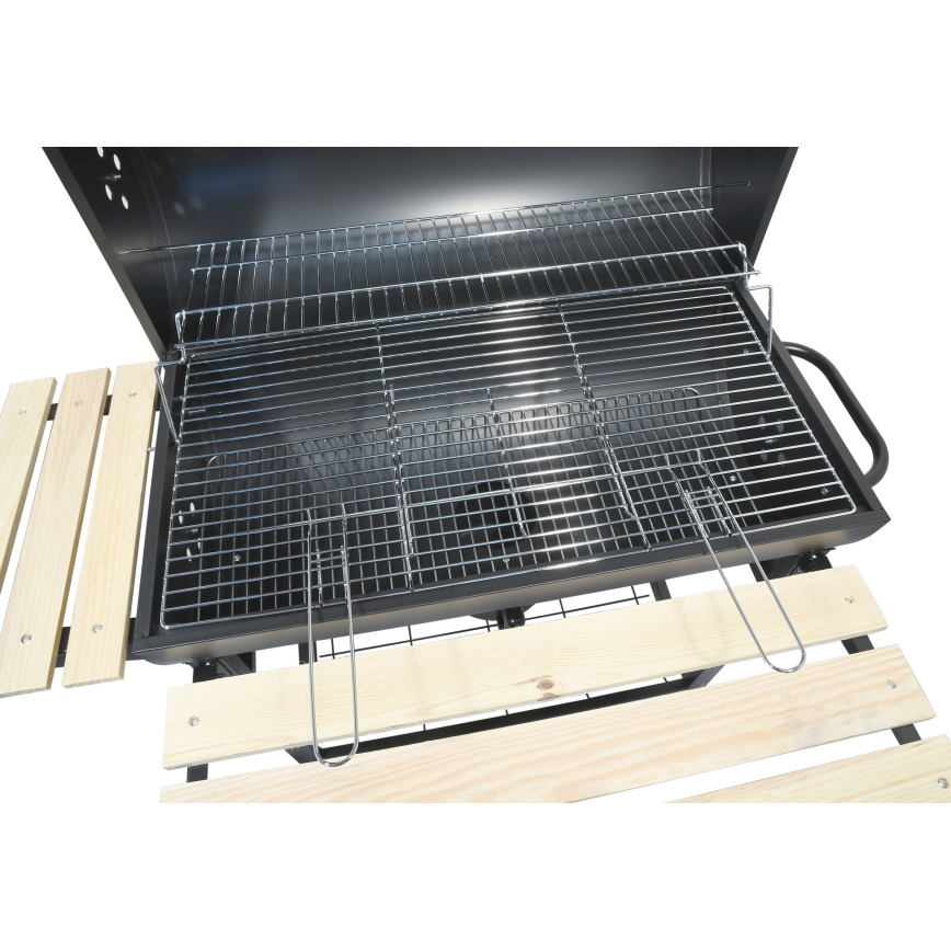 Kolgrill svart/trä