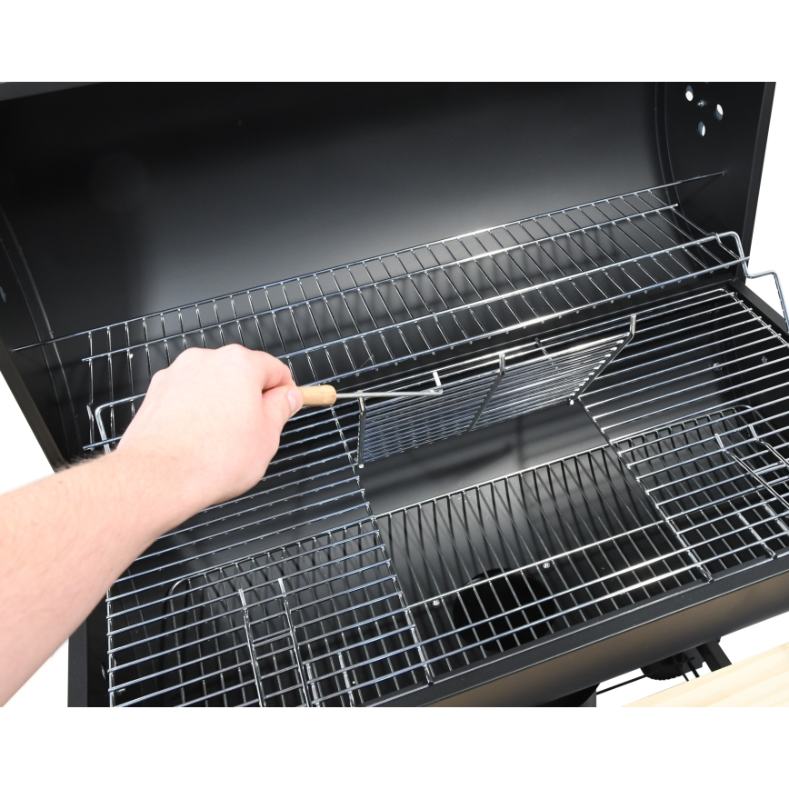 Kolgrill svart/trä