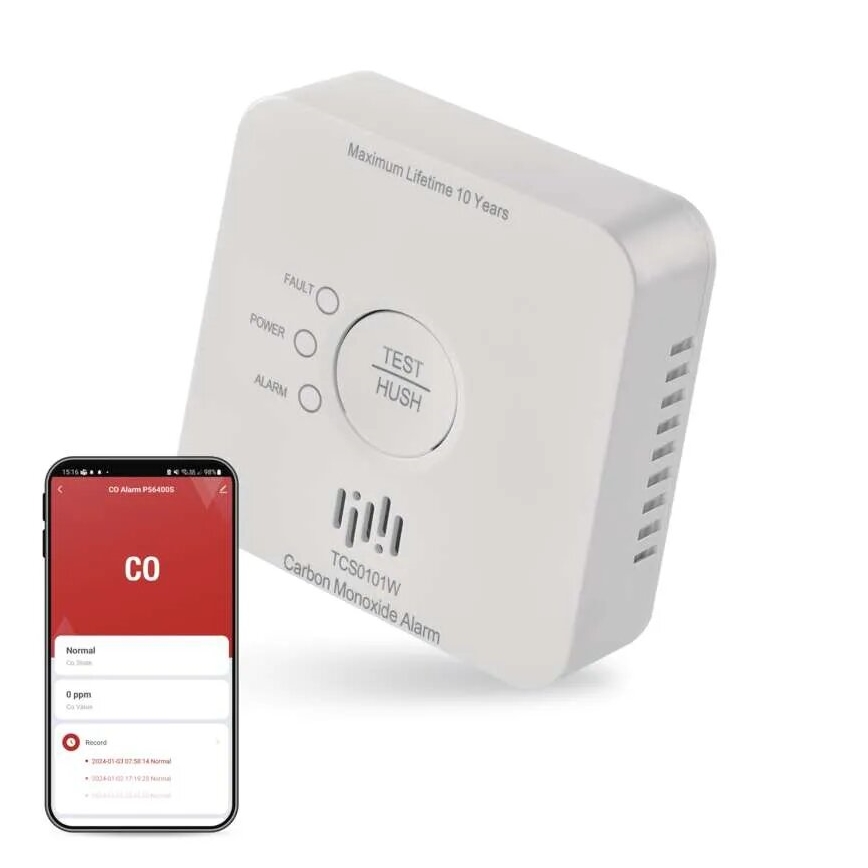 Kolmonoxiddetektor GoSmart 2xAA Wi-Fi Tuya
