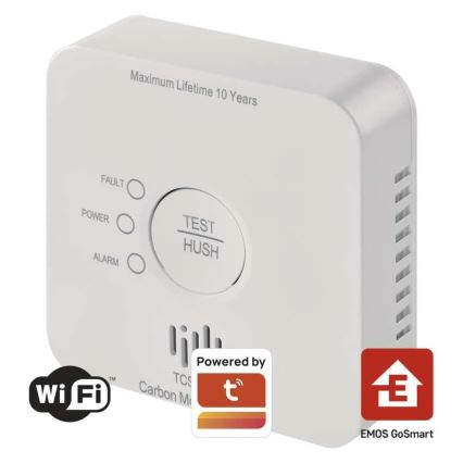 Kolmonoxiddetektor GoSmart 2xAA Wi-Fi Tuya