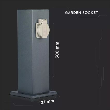 Kolumn med eluttag för utomhusbruk SCHUKO 2Z 230V IP44