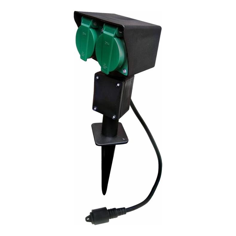 Kolumn med eluttag för utomhusbruk EASY CONNECT 2Z 3600W/230V IP44 grön