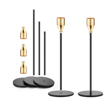 KOMPLETT 3x Ljus svart/guld