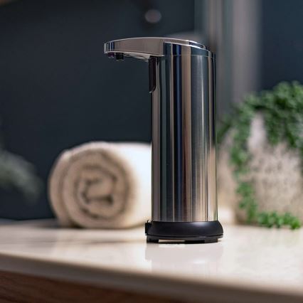Kontaktlös tvåldispenser med sensor 4xAAA rostfritt stål