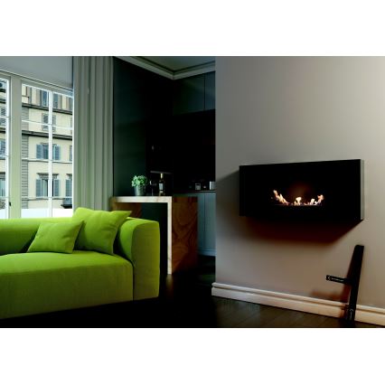 Kratki - Vägg BIO eldstad 40x90 cm 1,5kW svart