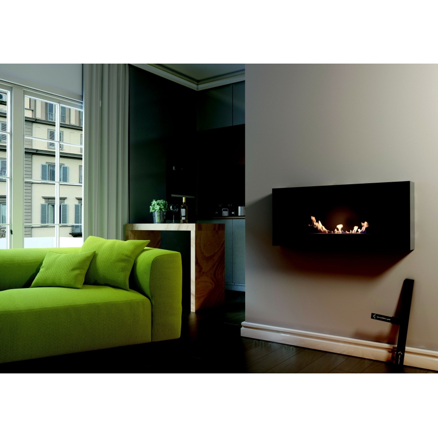 Kratki - Vägg BIO eldstad 40x90 cm 1,5kW svart