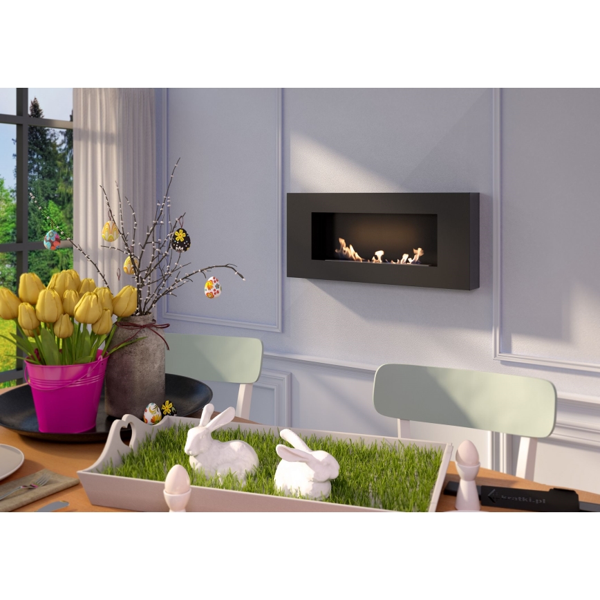 Kratki - Vägg BIO eldstad 40x90 cm 1,5kW svart