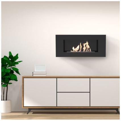 Kratki - Vägg BIO eldstad 40x90 cm 1,5kW svart
