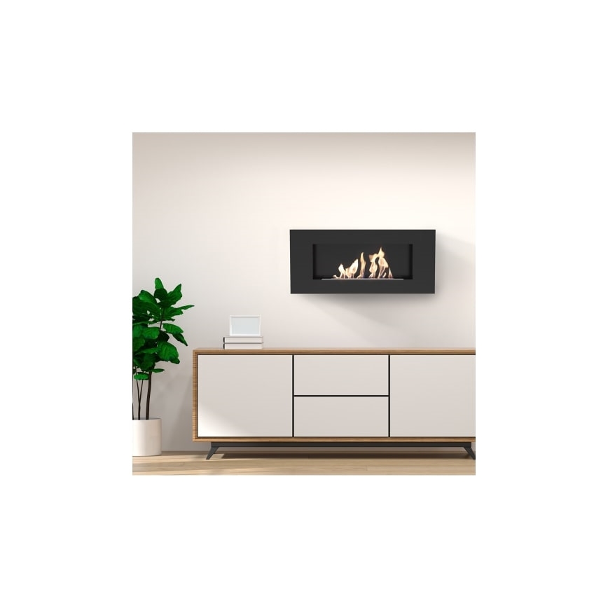 Kratki - Vägg BIO eldstad 40x90 cm 1,5kW svart