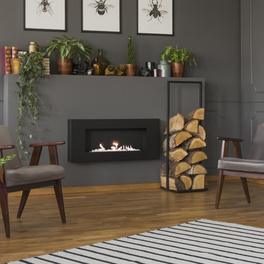 Kratki - Vägg BIO eldstad 40x90 cm 1,5kW svart
