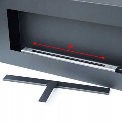 Kratki - Vägg BIO eldstad 40x90 cm 1,5kW svart