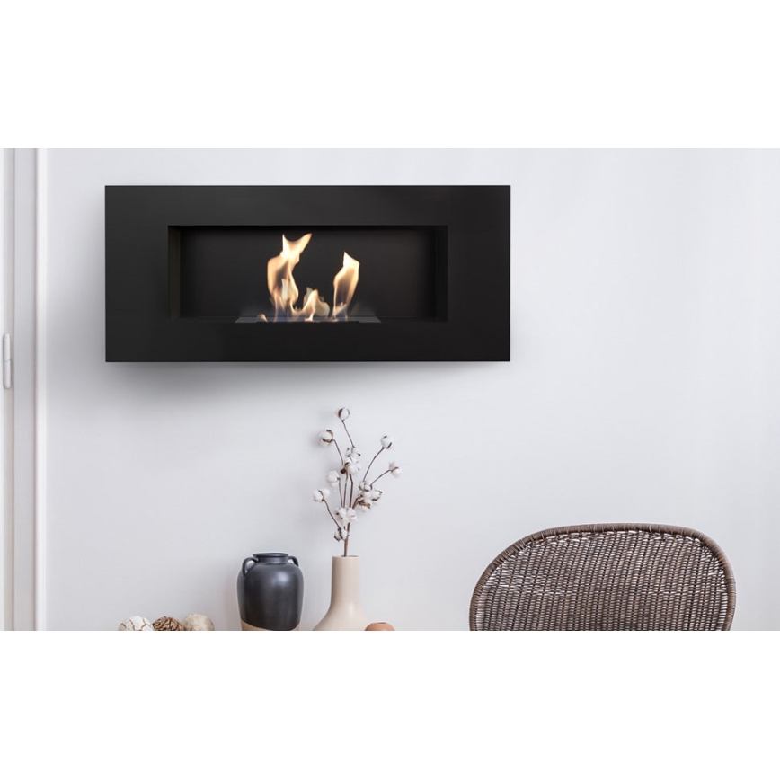 Kratki - Inbyggd BIO eldstad 40x90 cm 2kW svart