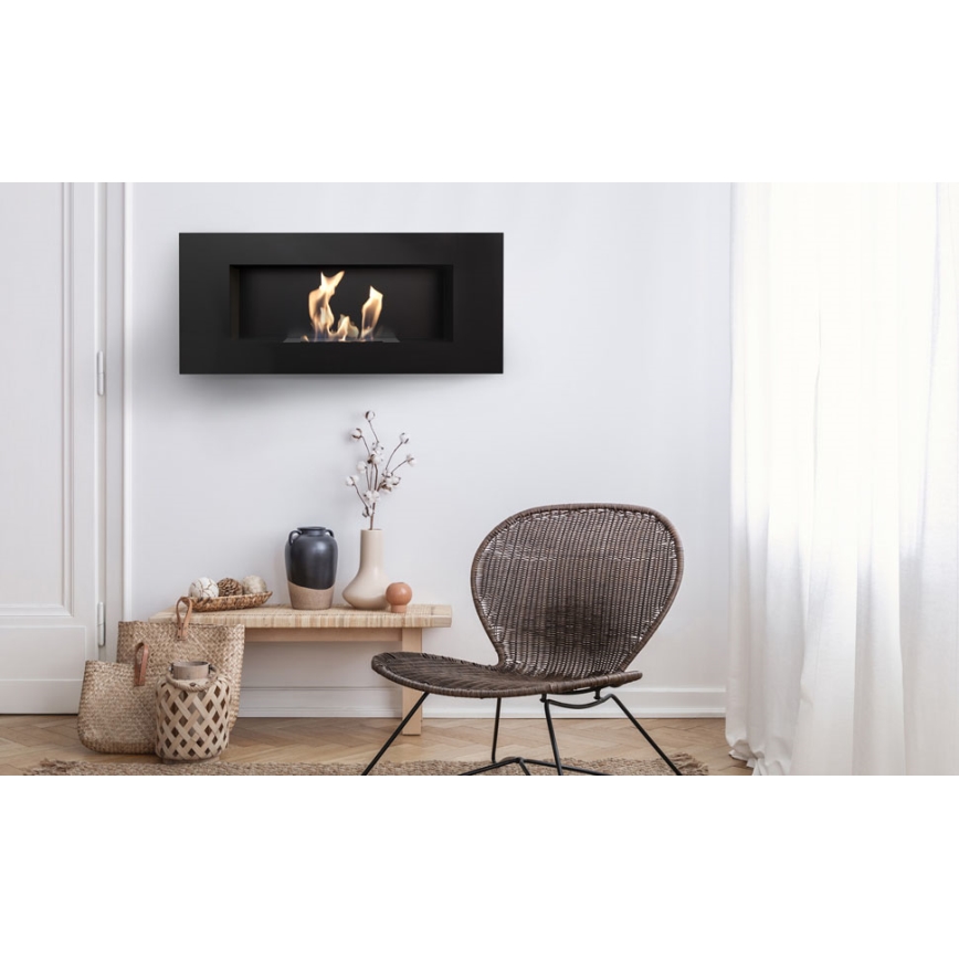 Kratki - Inbyggd BIO eldstad 40x90 cm 2kW svart