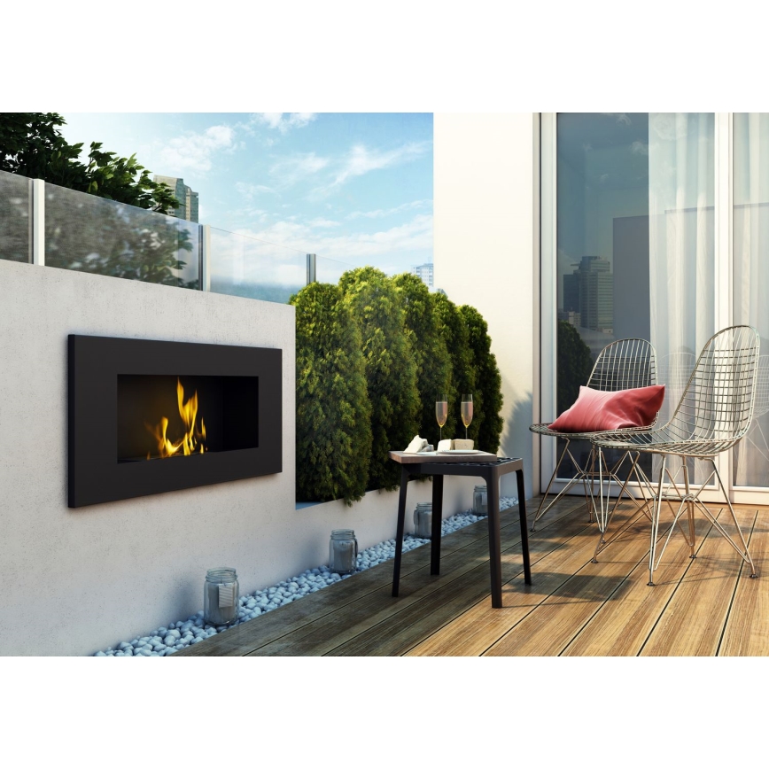 Kratki - Inbyggd BIO eldstad 40x90 cm 2kW svart