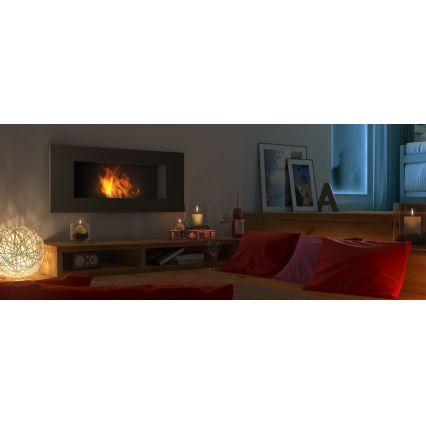 Kratki - Inbyggd BIO eldstad 40x90 cm 2kW svart