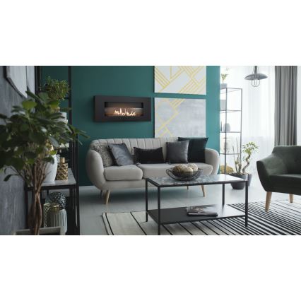 Kratki - Inbyggd BIO eldstad 40x90 cm 2kW svart
