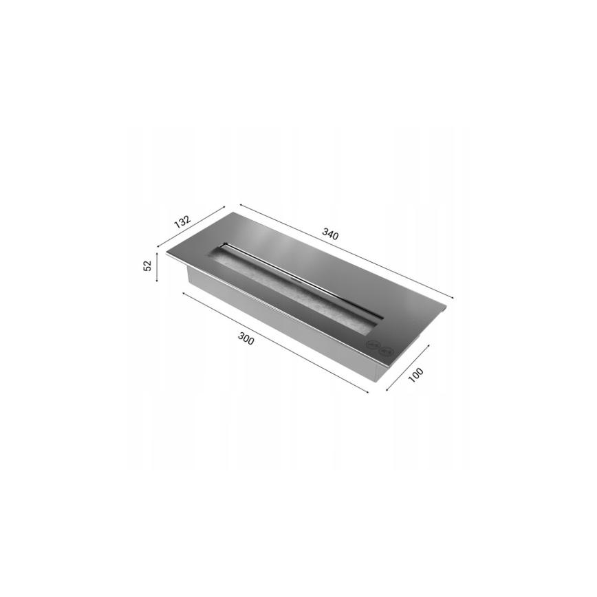 Kratki - Inbyggd BIO eldstad 40x90 cm 2kW svart