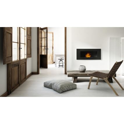 Kratki - Inbyggd BIO-eldstad 40x90 cm 2kW svart