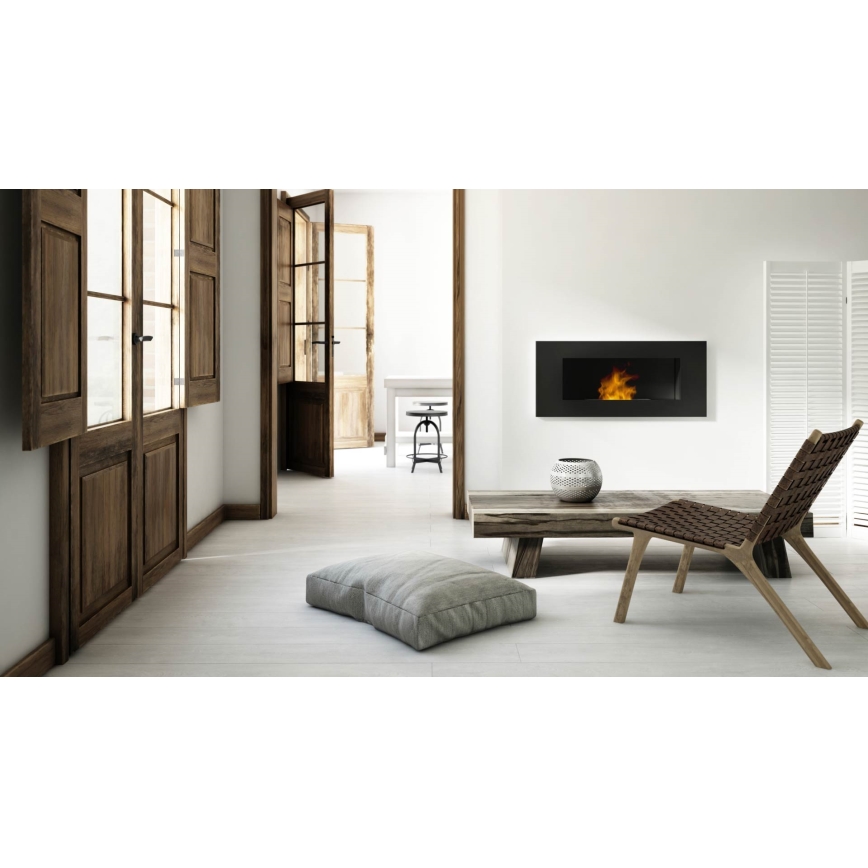Kratki - Inbyggd BIO eldstad 40x120 cm 3x1,1kW svart