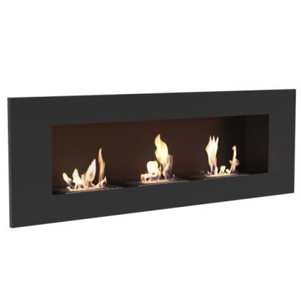 Kratki - Inbyggd BIO eldstad 40x120 cm 3x1,1kW svart