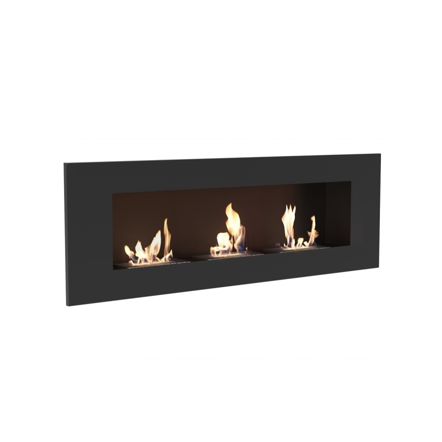 Kratki - Inbyggd BIO eldstad 40x120 cm 3x1,1kW svart