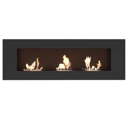 Kratki - Inbyggd BIO eldstad 40x120 cm 3x1,1kW svart