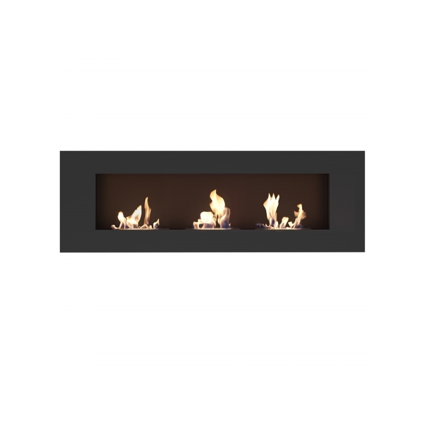 Kratki - Inbyggd BIO eldstad 40x120 cm 3x1,1kW svart