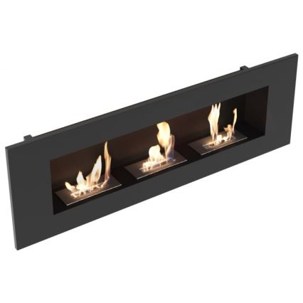 Kratki - Inbyggd BIO eldstad 40x120 cm 3x1,1kW svart