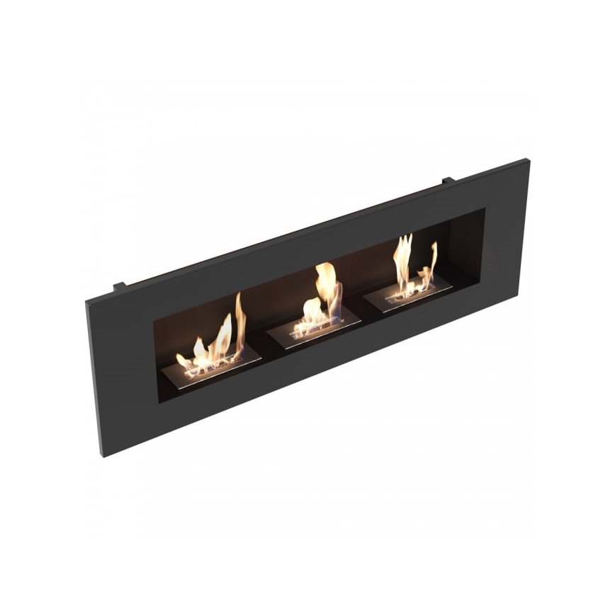 Kratki - Inbyggd BIO eldstad 40x120 cm 3x1,1kW svart
