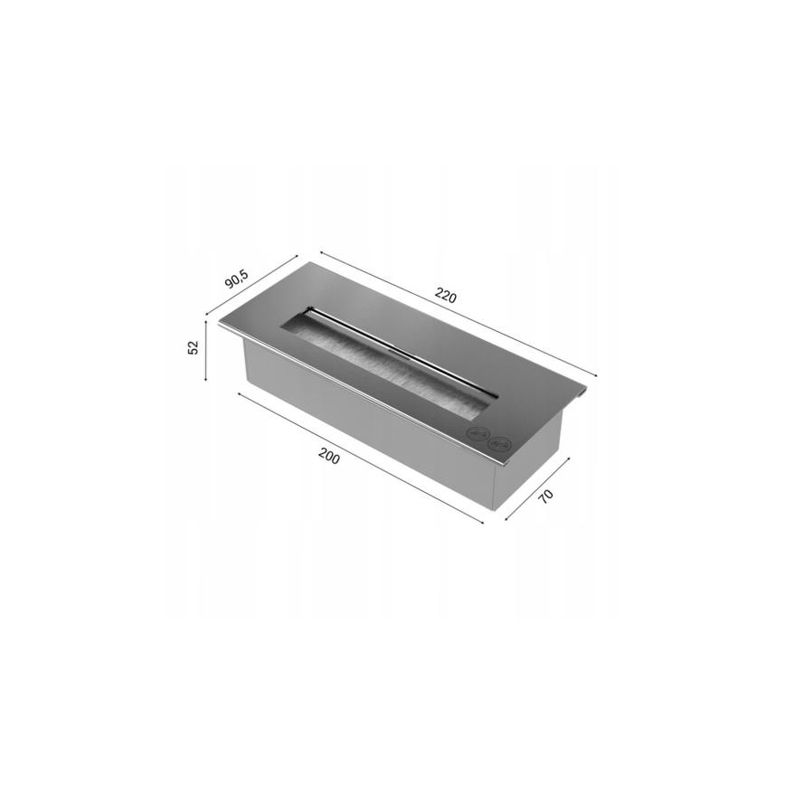 Kratki - Inbyggd BIO eldstad 40x120 cm 3x1,1kW svart