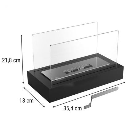 Kratki - BIO eldstad 21,8x35,4 cm 1kW svart