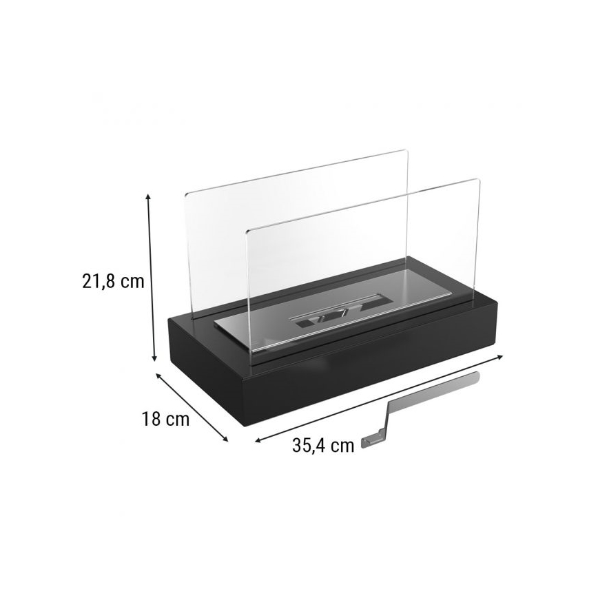Kratki - BIO eldstad 21,8x35,4 cm 1kW svart