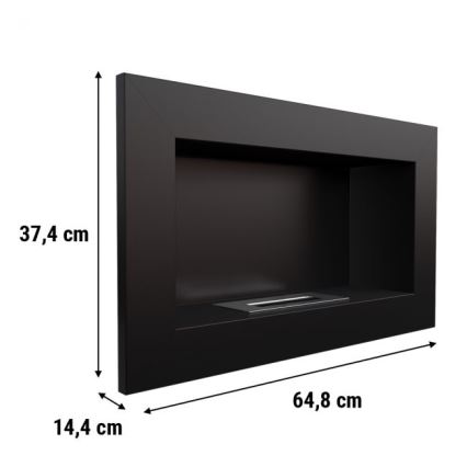 Kratki - Inbyggd BIO eldstad 37,4x64,8 cm 1kW svart