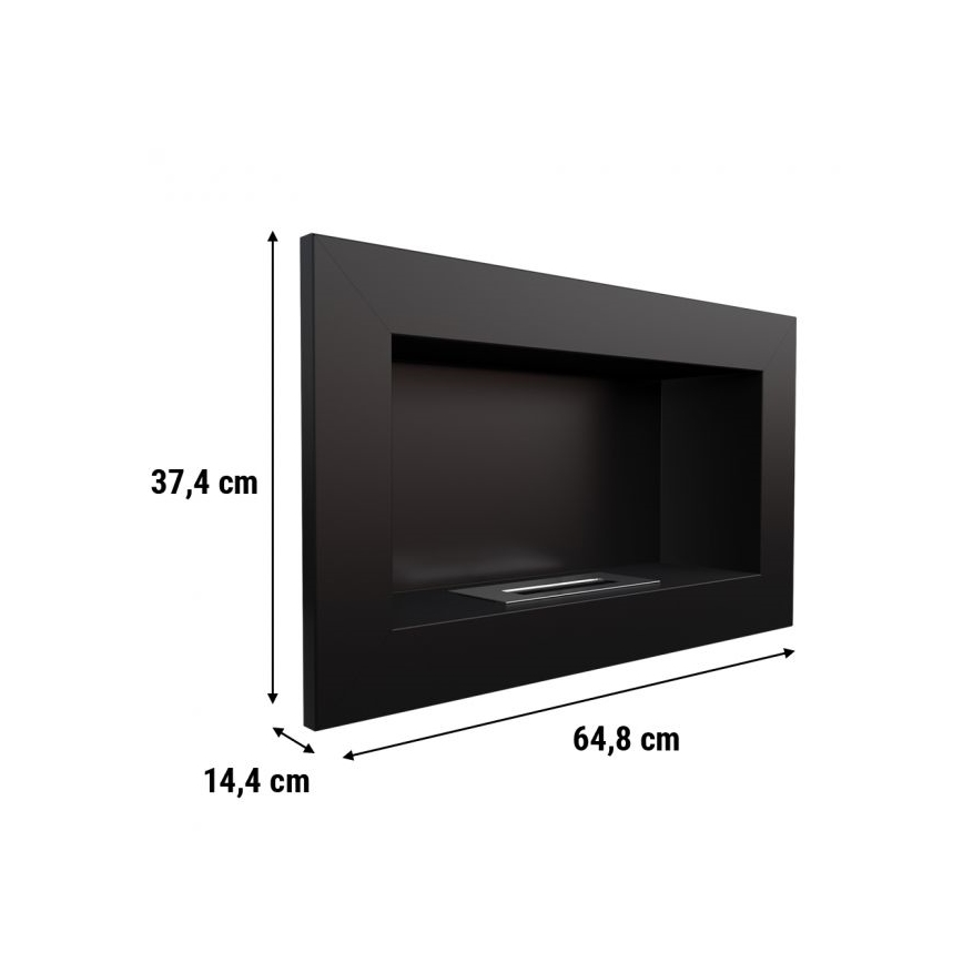 Kratki - Inbyggd BIO eldstad 37,4x64,8 cm 1kW svart