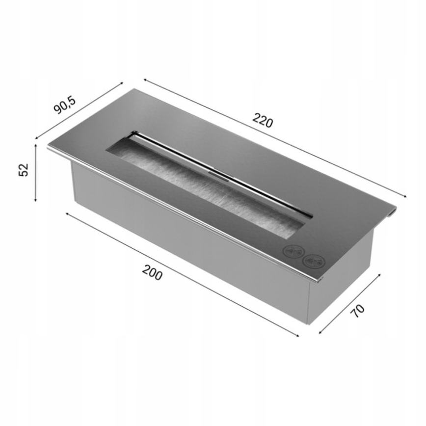 Kratki - BIO eldstad 40,2x70 cm 2kW svart