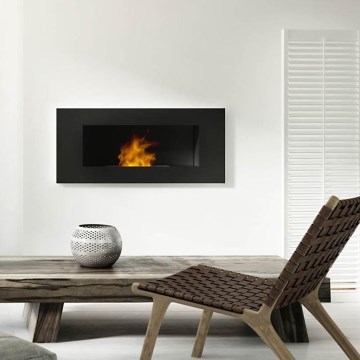 Kratki - Inbyggd BIO eldstad 40x120 cm 3x1,1kW svart